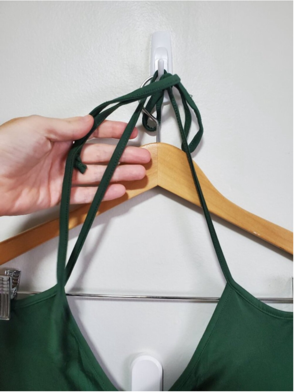 JACKSON ROWE NWT Halter Neck Wide Leg Jumpsuit Green Large Open Back Flowy Soft - Picture 3 of 14